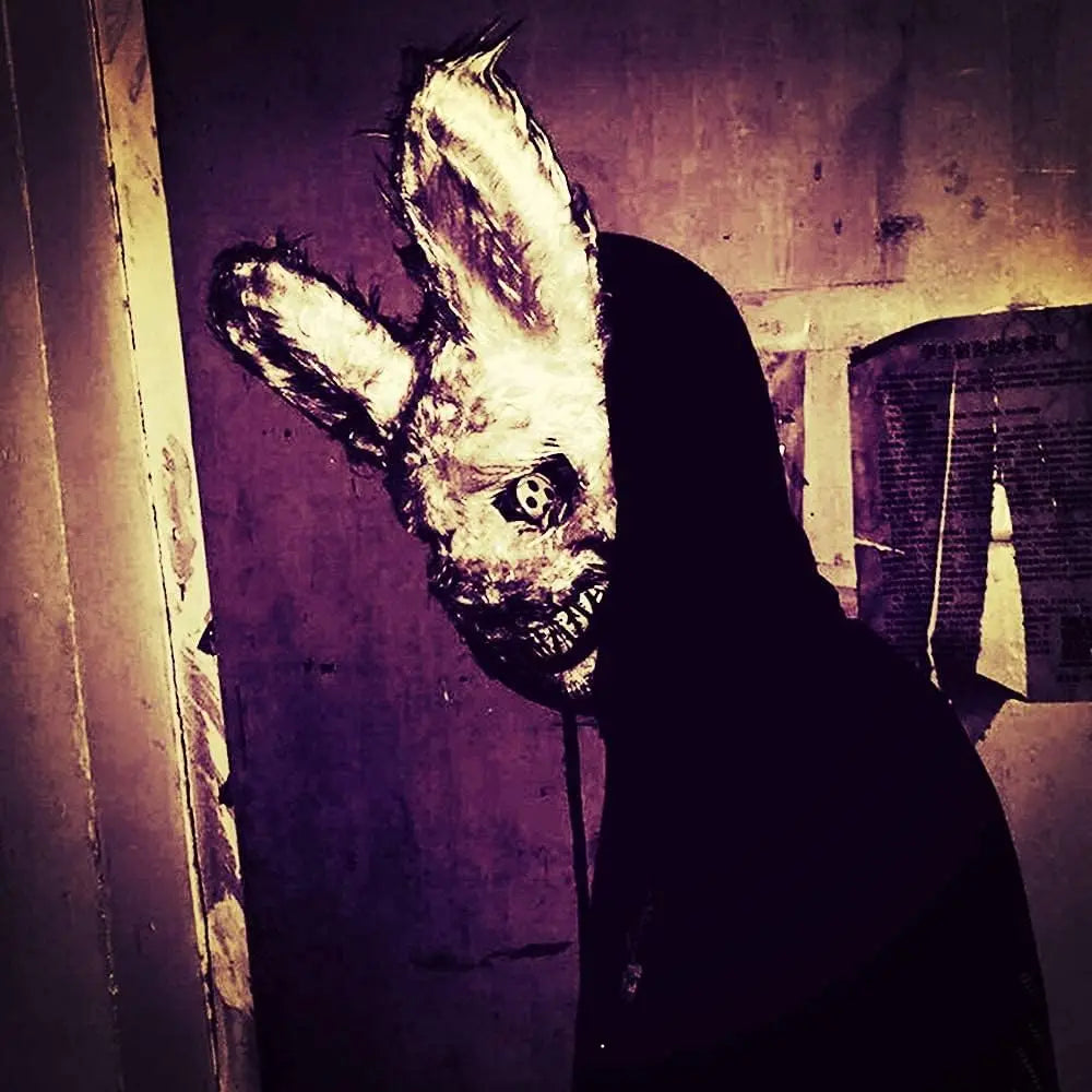 Luminous Halloween Scary Mask Bear Rabbit Bunny Mask, Bloody Plush Head Mask, Cosplay Costume Props Halloween Party Itaewon 이태원